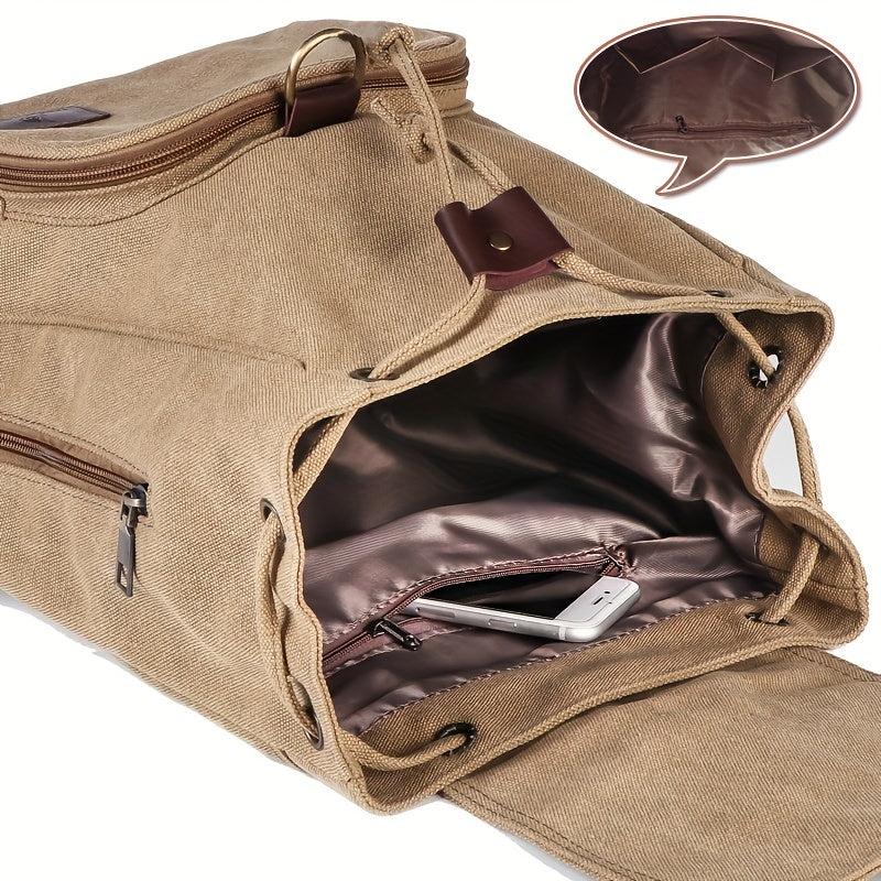 Retro Girls Outdoor Canvas Backpack Double Shoulder Bag