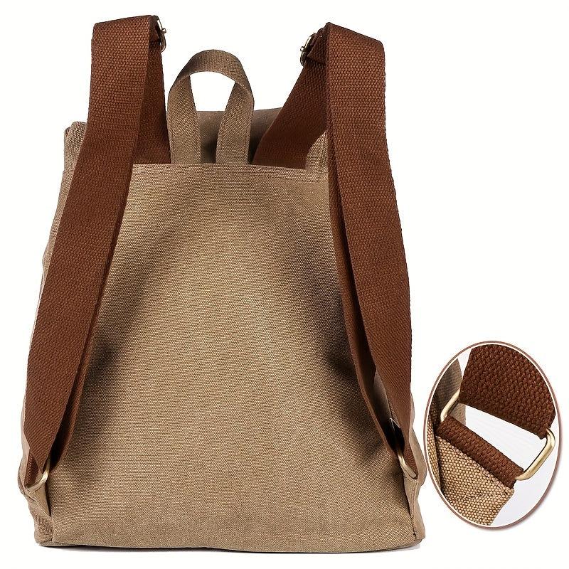 Retro Girls Outdoor Canvas Backpack Double Shoulder Bag