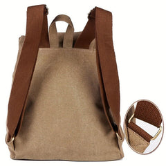 Retro Girls Outdoor Canvas Backpack Double Shoulder Bag