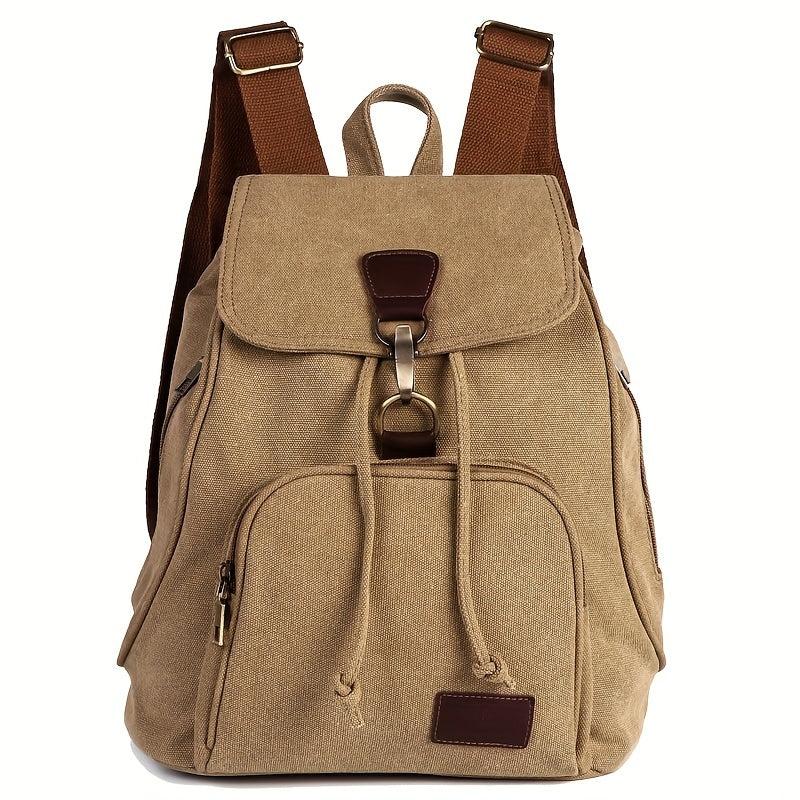 Retro Girls Outdoor Canvas Backpack Double Shoulder Bag