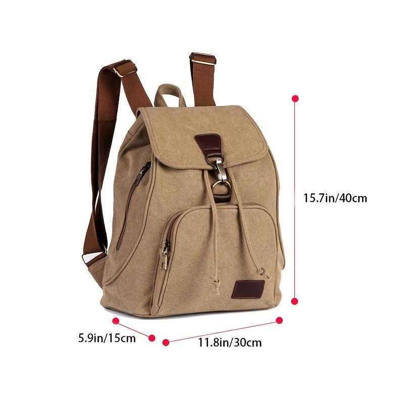 Retro Girls Outdoor Canvas Backpack Double Shoulder Bag