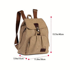 Retro Girls Outdoor Canvas Backpack Double Shoulder Bag