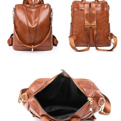Anti-theft PU Leather Backpack Wallet Multicolor