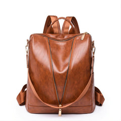 Anti-theft PU Leather Backpack Wallet Multicolor