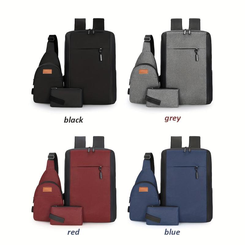 Casual Large Capacity Backpack Set for Travel and Outdoor Sports