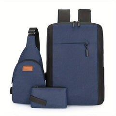 Casual Large Capacity Backpack Set for Travel and Outdoor Sports