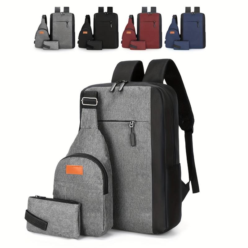 Casual Large Capacity Backpack Set for Travel and Outdoor Sports