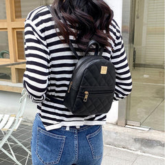 Youda Pu Solid Mini Rhombus Backpack For Women