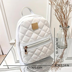 Youda Pu Solid Mini Rhombus Backpack For Women