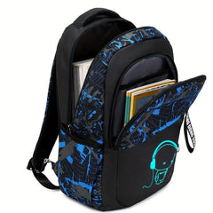 Casual Cartoon Luminous Student School Bag USB Charging Durable Backpack