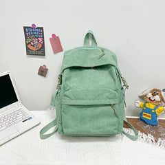 Minimalist Corduroy Winter Backpack for Teens