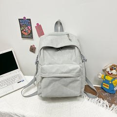 Minimalist Corduroy Winter Backpack for Teens