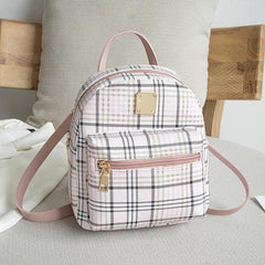 Plaid Backpack Student School Bag Small Backpack