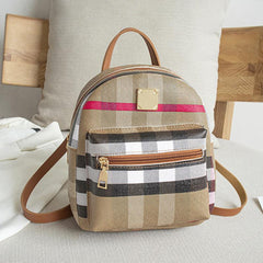 Plaid Backpack Student School Bag Small Backpack