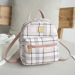 Plaid Backpack Student School Bag Small Backpack