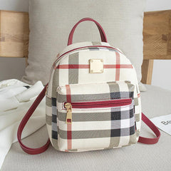 Plaid Backpack Student School Bag Small Backpack