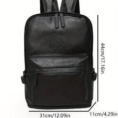 Casual PU Leather Backpack Large Capacity Retro Travel Bag