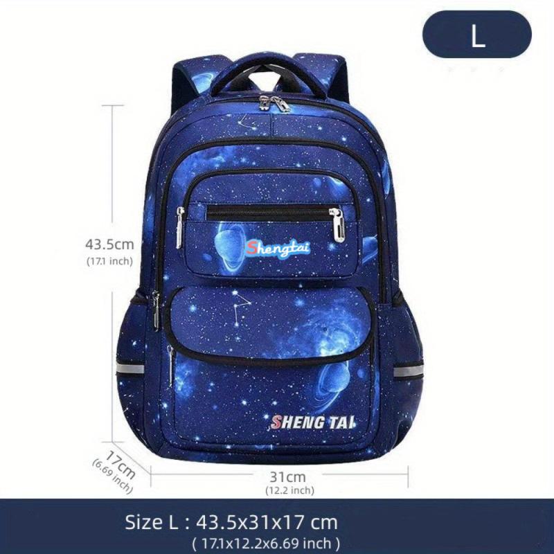 Starry Sky Pattern Backpack for Boys Large Capacity Schoolbag
