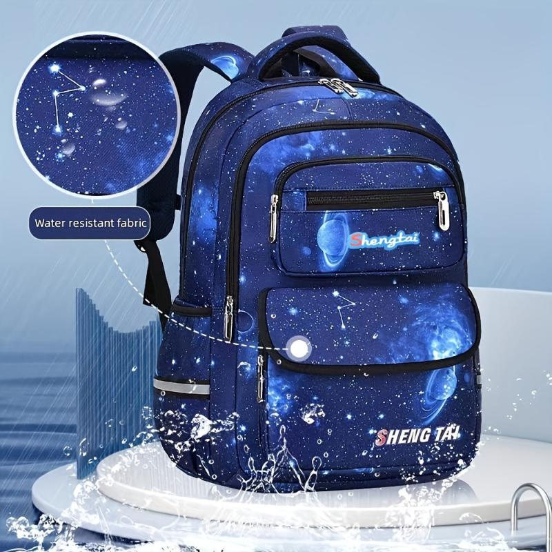 Starry Sky Pattern Backpack for Boys Large Capacity Schoolbag
