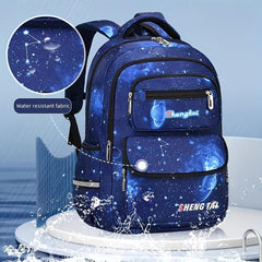 Starry Sky Pattern Backpack for Boys Large Capacity Schoolbag