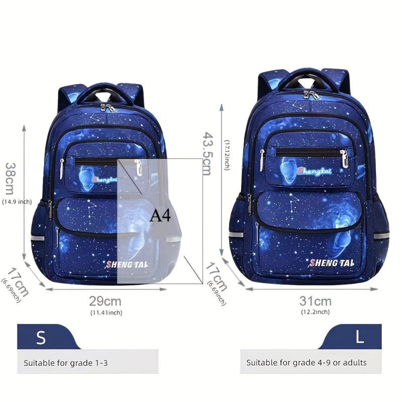 Starry Sky Pattern Backpack for Boys Large Capacity Schoolbag