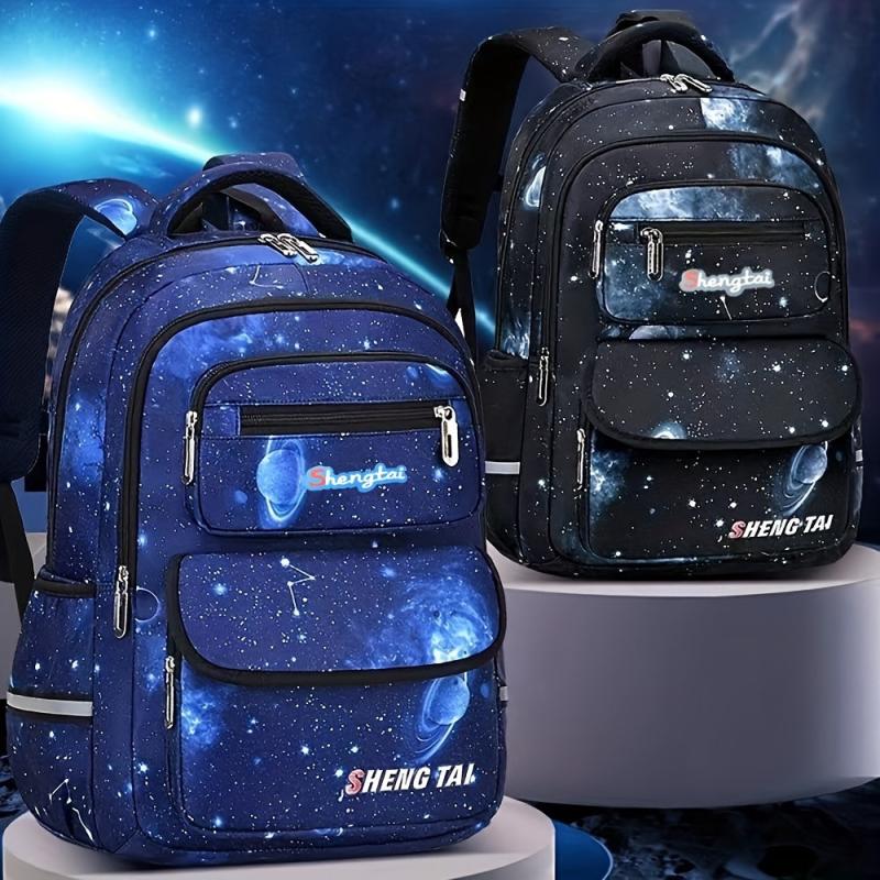 Starry Sky Pattern Backpack for Boys Large Capacity Schoolbag