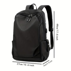 Casual Backpack USB Charging Port Computer Bag Large Capacity Travel Schoolbag
