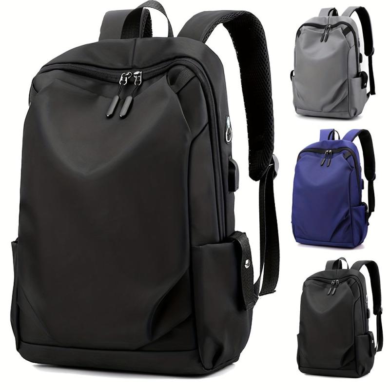 Casual Backpack USB Charging Port Computer Bag Large Capacity Travel Schoolbag