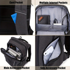 Anti Theft Travel Laptop Backpack USB Charging Port