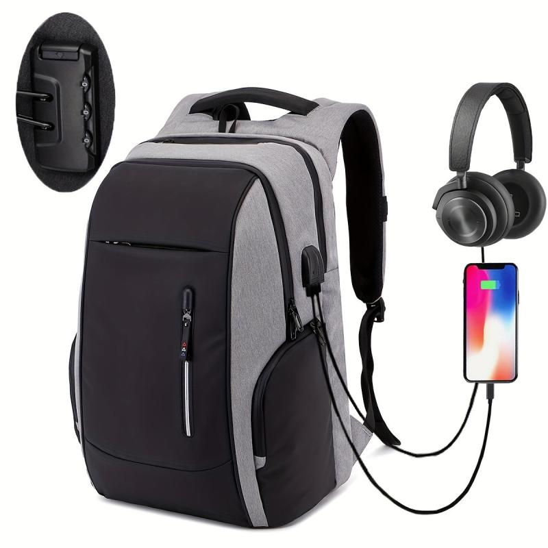 Anti Theft Travel Laptop Backpack USB Charging Port
