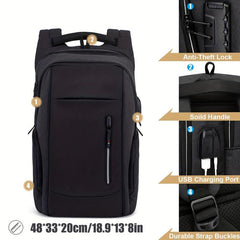 Anti Theft Travel Laptop Backpack USB Charging Port