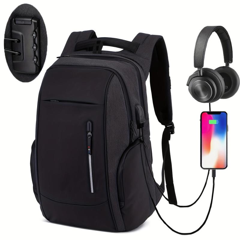 Anti Theft Travel Laptop Backpack USB Charging Port