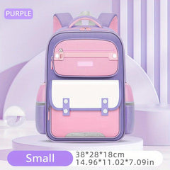 Contrast Backpack Spine Protection Backpack for Boys and Girls