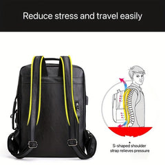 Men's Waterproof Business Computer Backpack With USB Port