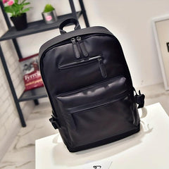 Men's PU Leather Backpack Casual Travel Computer School Bag
