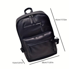 Men's PU Leather Backpack Casual Travel Computer School Bag