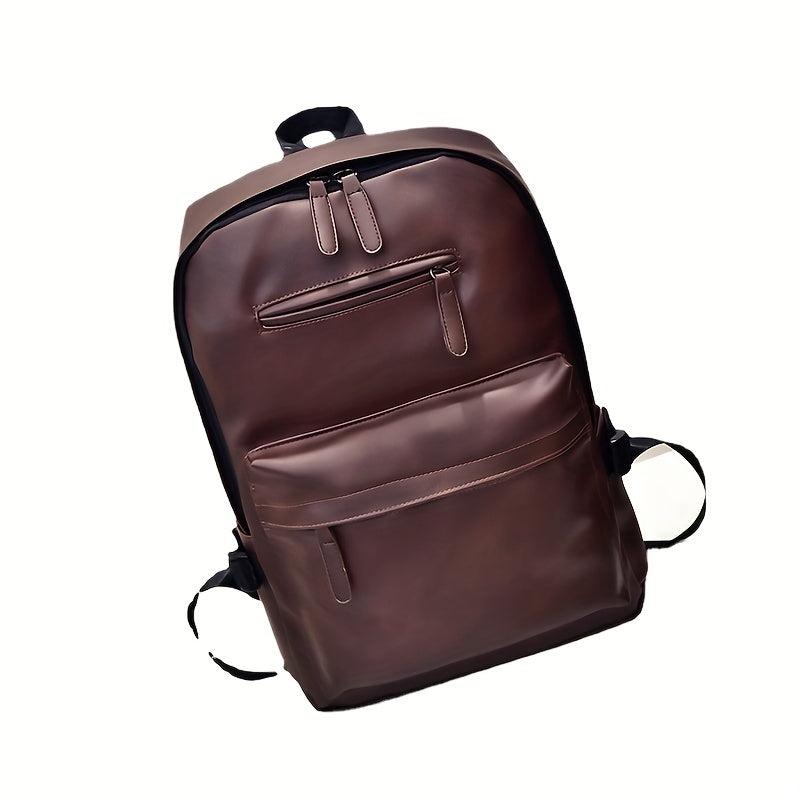 Men's PU Leather Backpack Casual Travel Computer School Bag