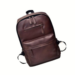 Men's PU Leather Backpack Casual Travel Computer School Bag