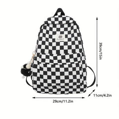 Casual Plaid Checkerboard Backpack Large Capacity Schoolbag