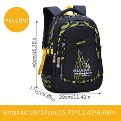 Flame Pattern Letter Graphics Large Capacity Backpack