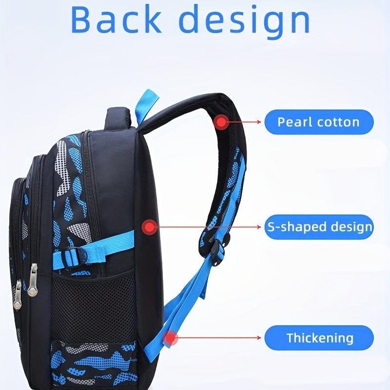 Flame Pattern Letter Graphics Large Capacity Backpack