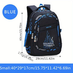 Flame Pattern Letter Graphics Large Capacity Backpack