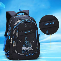 Flame Pattern Letter Graphics Large Capacity Backpack