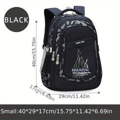 Flame Pattern Letter Graphics Large Capacity Backpack