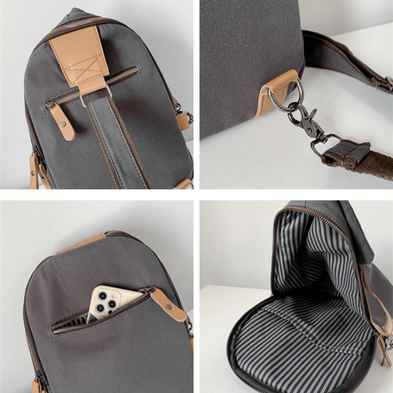 Large Capacity Shoulder Bag Casual Chest Bag For Men Travel Work Messenger Bag