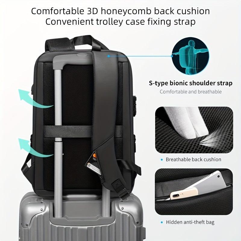 Large Capacity Casual Backpack USB Charging Port Travel Business Bag