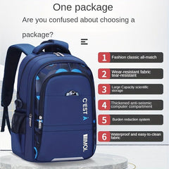 Waterproof Children's Bookbag Boys Schoolbag Glow In The Dark Backpack