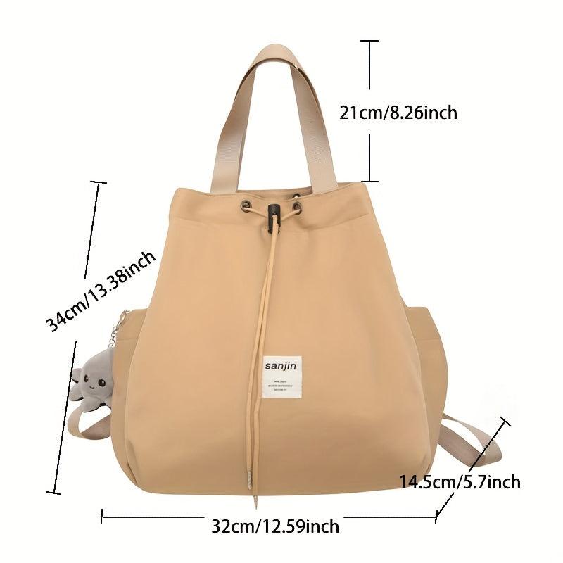 Solid Drawstring Backpack for Women Lightweight Travel Bag