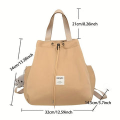 Solid Drawstring Backpack for Women Lightweight Travel Bag