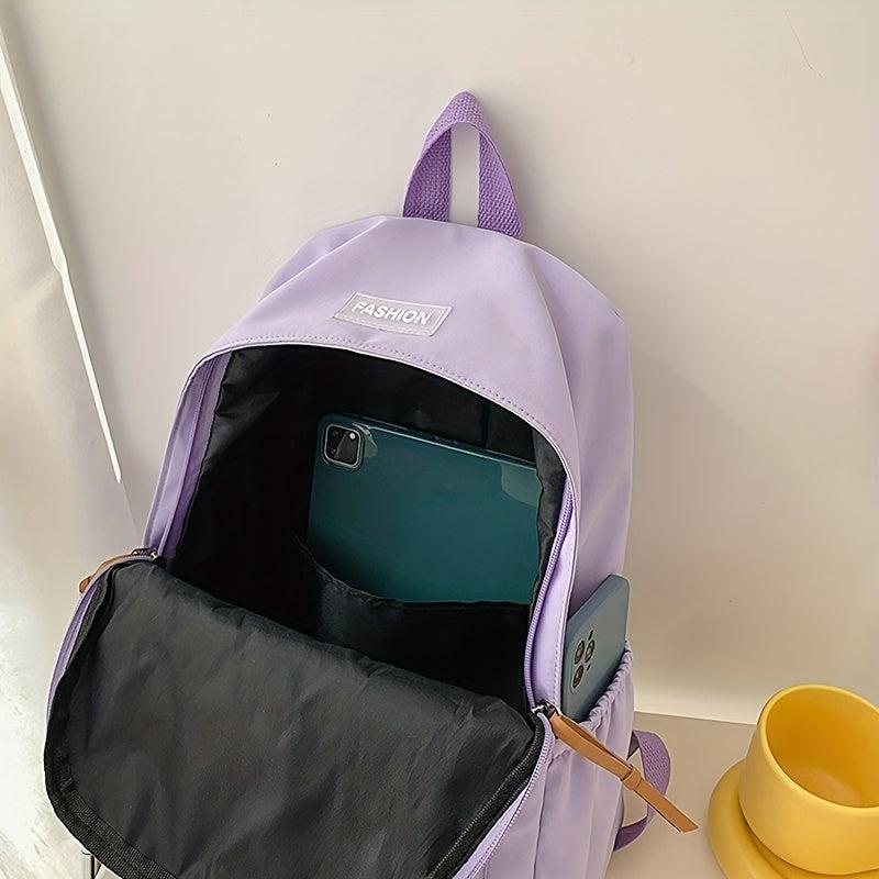 Casual Solid Backpack Classic Backpack Schoolbag Travel Bag